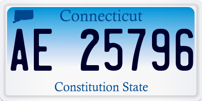 CT license plate AE25796