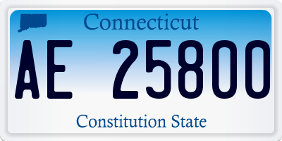 CT license plate AE25800