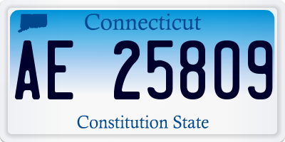 CT license plate AE25809