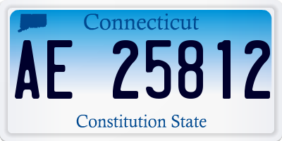CT license plate AE25812
