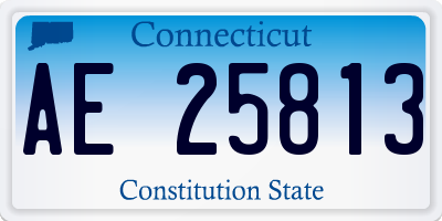 CT license plate AE25813