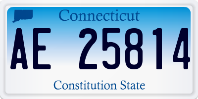 CT license plate AE25814
