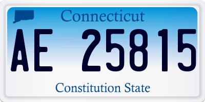CT license plate AE25815