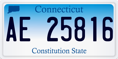 CT license plate AE25816