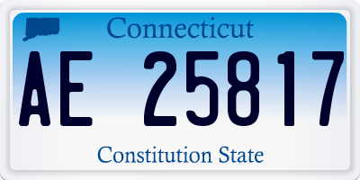 CT license plate AE25817