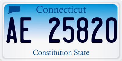 CT license plate AE25820
