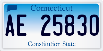 CT license plate AE25830