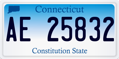 CT license plate AE25832
