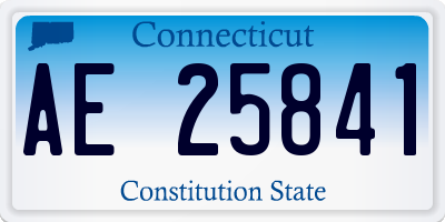 CT license plate AE25841