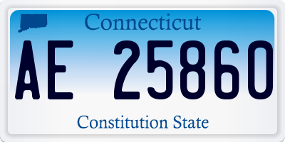 CT license plate AE25860
