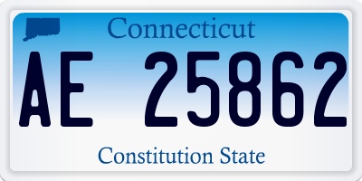 CT license plate AE25862