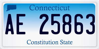 CT license plate AE25863