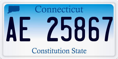 CT license plate AE25867