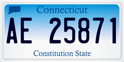 CT license plate AE25871