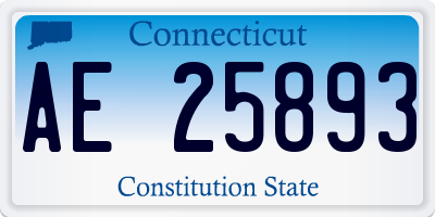 CT license plate AE25893