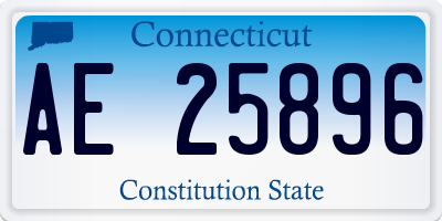 CT license plate AE25896