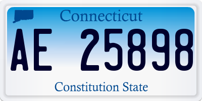 CT license plate AE25898