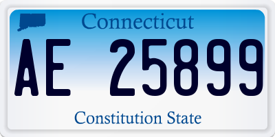 CT license plate AE25899