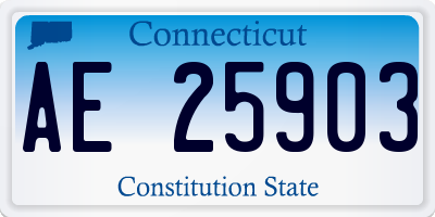 CT license plate AE25903