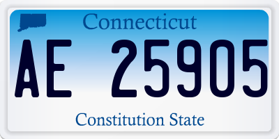 CT license plate AE25905