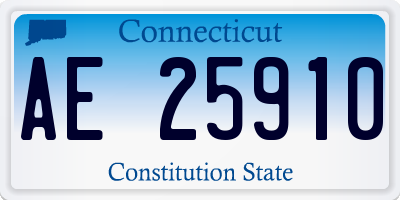 CT license plate AE25910