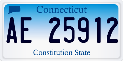 CT license plate AE25912