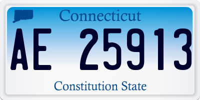 CT license plate AE25913