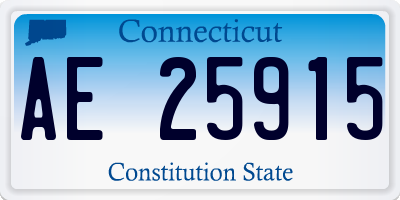 CT license plate AE25915