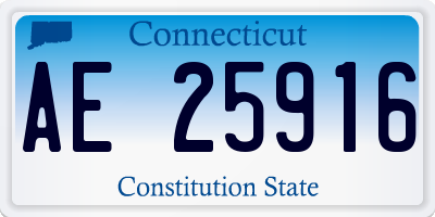 CT license plate AE25916