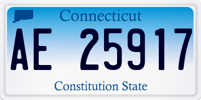 CT license plate AE25917