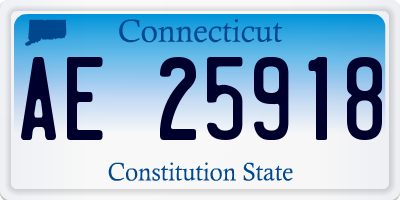 CT license plate AE25918