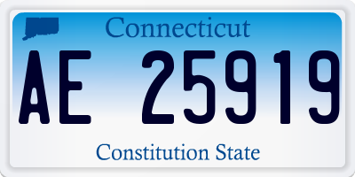 CT license plate AE25919