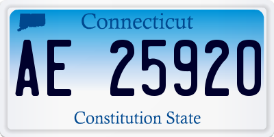 CT license plate AE25920