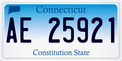 CT license plate AE25921