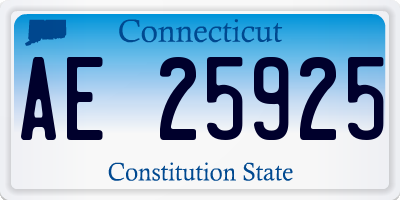 CT license plate AE25925