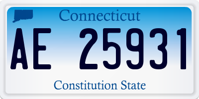 CT license plate AE25931