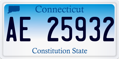 CT license plate AE25932