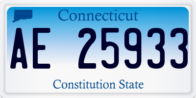 CT license plate AE25933