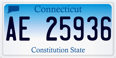 CT license plate AE25936