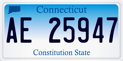 CT license plate AE25947