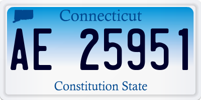 CT license plate AE25951
