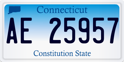 CT license plate AE25957