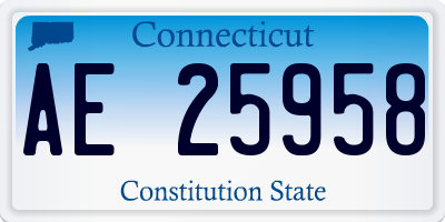 CT license plate AE25958