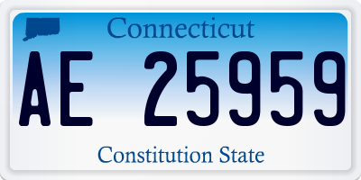 CT license plate AE25959