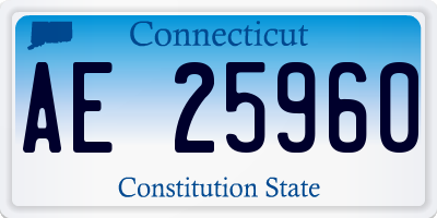CT license plate AE25960