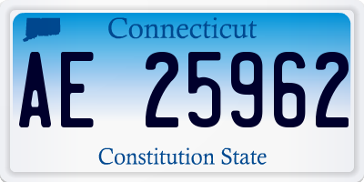 CT license plate AE25962