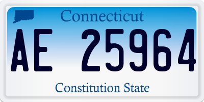 CT license plate AE25964