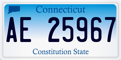 CT license plate AE25967