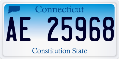 CT license plate AE25968