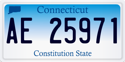 CT license plate AE25971